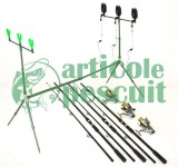 Kit Pescuit 3 Lansete 3 Mulinete 9 Rulm Si Baitrunner,Rod Pod Full Echipat