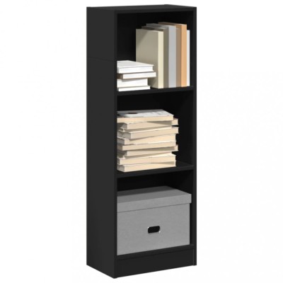 Gossi biblioteca, negru, 40x24x109 cm, lemn prelucrat foto
