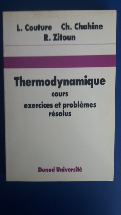 myh 32s - Thermodynamique cours exercices et problemes resolus