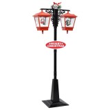 Cumpara ieftin Felinar stradal cu mos Craciun, negru/rosu, 81x40x188 cm PVC