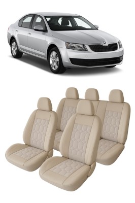 Set huse scaune auto piele alcantara compatibile SKODA OCTAVIA III (2013-2019) foto
