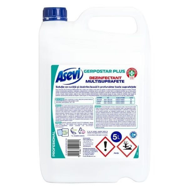 Dezinfectant concentrat pentru pardoseli Gerpostar Asevi, 5L