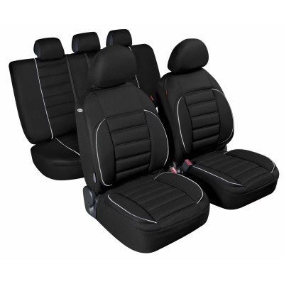 Huse scaun De-Luxe Sport Edition jacquard high-quality 9buc - Negru Garage AutoRide foto