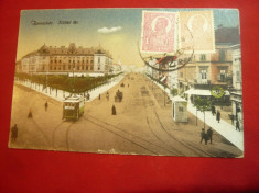 Ilustrata TCV - Timisoara - Piata Kuttel 1919 , circ.1922 la Paris foto