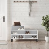 Pantofar, alb extralucios, 102x36x60 cm, lemn compozit