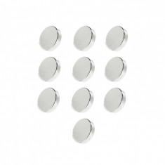 Set 10 magneti foarte puternici, gri, disc, simplu, 10mm X 3 mm