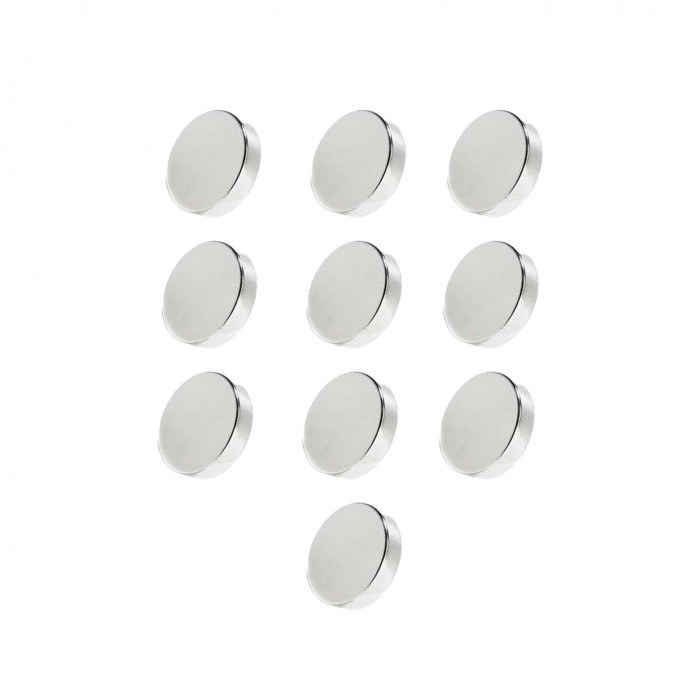 Set 10 magneti foarte puternici, gri, disc, simplu, 10mm X 3 mm