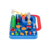 Pista interactiva cu masinute si elicopter, multicolor