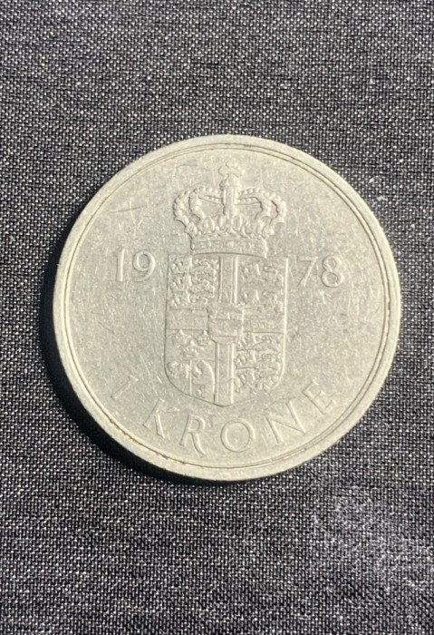 Moneda 1 coroana 1978 Danemarca
