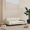 VidaXL Pat de c&acirc;ini, crem, 90x53x30 cm, piele ecologică 171853