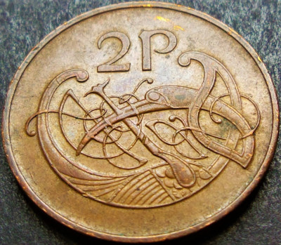 Moneda 2 Pence - IRLANDA, anul 1980 *cod 1403 A - MODEL MARE foto