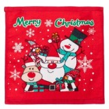 Prosop din Bumbac de Maini Rosu cu Model de Craciun "Merry Christmas"30x30cm, CMCLASS