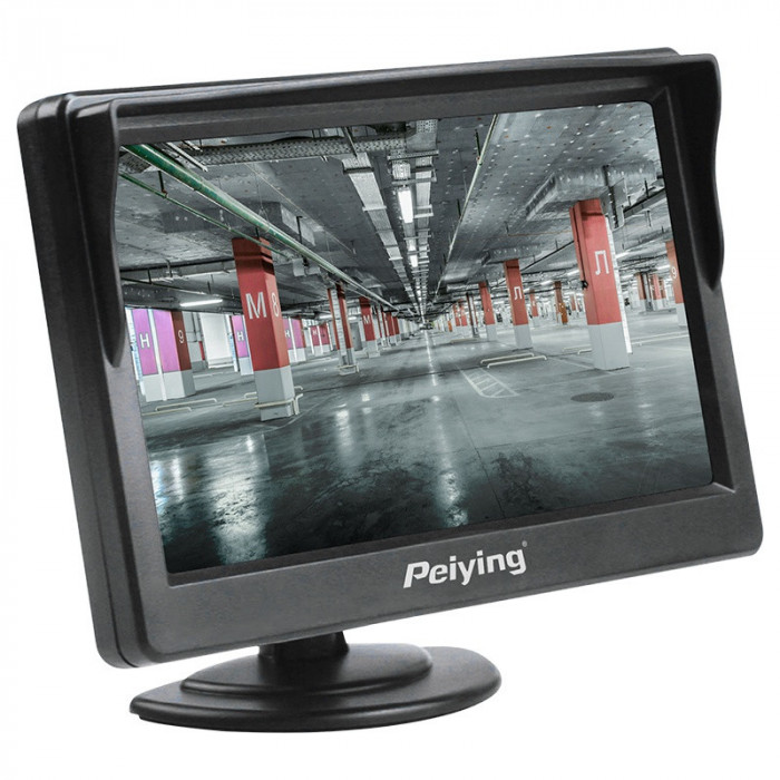 Monitor auto Peiying, 5 W, 5 inch, 480 x 272 px, RGB, ABS