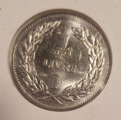 Lebanon, Liban , plic, timbru, moneda, 1 Livre, 1981, KM#30 foto