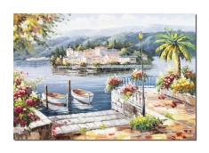 Tablou living pictat manual, Colt de rai, o zi minunata, 100x70cm ulei pe panza in cutit efect 3D, Valentin Pop foto