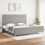 VidaXL Cadru de pat fără saltea, gri deschis, 200x200 cm, textil