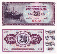 IUGOSLAVIA 20 dinara 1974 UNC!!! foto
