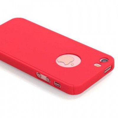 Husa Fullbody MyStyle Red pentru Apple iPhone 5 / Apple iPhone 5S/ Apple iPhone 5SE acoperire completa 360 grade folie de protectie gratis foto