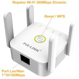 Repetor WiFi 1200Mbps Pix-Link WR24Q, 4 Antene, Extender Wireless N, WPS, Semnal Stabil, Compatibil Laptop, PC, Smartphone