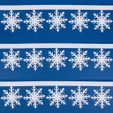 Banner Decorativ Crăciun, Model Fulgi de Zăpadă, Alb, Poliester, 2m x 15cm, Oem