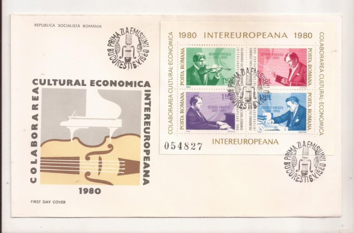 P6 FDC-Prima zi a emisiunii - Colaborarea Intereuropeana 1980 ,format mare