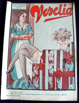 Revista &amp;rdquo;VESELIA&amp;rdquo; &amp;ndash; Nr. 17 / 1936, ilustratii erotice art deco, ilustrator PAL foto