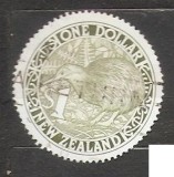 Timbru Noua Zeelandă &ndash; Kiwi $1, design ornamental, stare foarte bună -A80