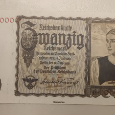 reproducere Germania - 20 Reichsmark 1939