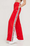 HUGO pantaloni de trening culoarea rosu, cu imprimeu