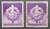 Pereche Timbru Germania Al Treilea Reich 1942 Zilele de Concurs Militar SA Wehrkampftage 6 Pf (Neștampilat + Ștampilat) - A007