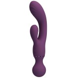 Vibrator Iepuras All Rounder, Actiune Dubla, 10 Moduri Vibratii, Silicon, USB Magnetic, Mov, 20 cm