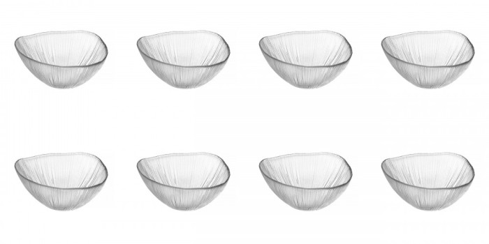 Set boluri, 8 piese, 310 ml, Sticla, Transparent