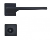 M&acirc;ner ușă interior M1027 negru cu rozetă WC - Aliaj AlZn, slim 50x50x7mm, Italia