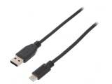 Cablu USB 2.0 A la USB C 0.5m Negru, Goobay