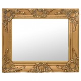 Oglinda Decorativa Perete Stil Baroc Auriu 50x40 cm vidaXL, Oglinda Antichizata cu Rama Lemn si Model Baroc