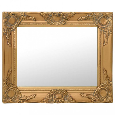 Oglindă de perete &amp;icirc;n stil baroc, auriu, 50 x 40 cm foto