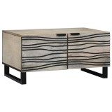 VidaXL Masă de cafea Alb, Negru 80 x 50 x 40 cm Lemn masiv de mango