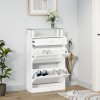 Gossi pantofar, alb extralucios, 63x24x104 cm, lemn prelucrat