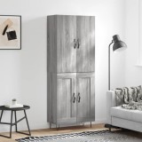 Cumpara ieftin Dulap &icirc;nalt, gri sonoma, 69,5x34x180 cm, lemn compozit