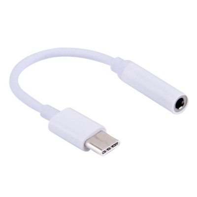 Cablu adaptor USB 3.1 Type-C la jack 3.5mm pentru microfon si casti, alb, HOPE R foto