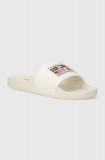 Tommy Jeans papuci TJW ARCHIVE GAMES POOL SLIDE femei, culoarea alb, EN0EN02648