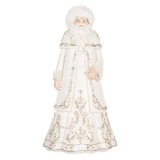 Cumpara ieftin Figurina Mos Craciun polirasina alba aurie 13x10x25 cm