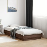 VidaXL Cadru pat fără saltea, stejar maro 75x190 cm lemn prelucrat