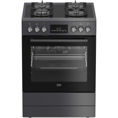 Aragaz mixt Beko FBM62330GADSN, Gaz, 4 arzatoare, Aprindere integrata, Cuptor electric, 72 l, 8 functii, Clasa A, 60 cm, Antracit