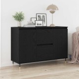 vidaXL Dulap cu uși și sertare, stejar negru, 101,5x35x70 cm