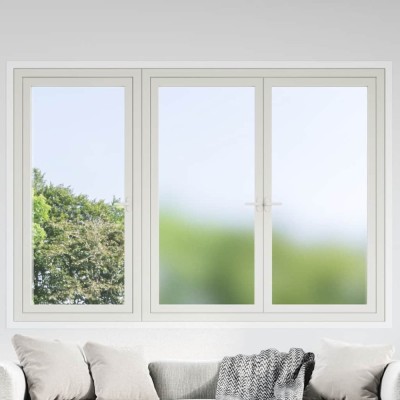 vidaXL Folie fereastră, 3 buc., statică/mată, gri, PVC 3208945 foto