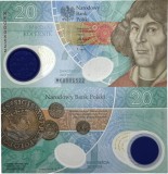 POLONIA 20 ZLOTI 2023 , UNC , P- 197 , 550 ANI NASTEREA NICOLAUS COPERNICUS