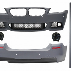 Pachet Exterior BMW F10 Seria 5 (2011-2014) M-Technik Design Cu Proiectoare de ceata fumurii Performance AutoTuning