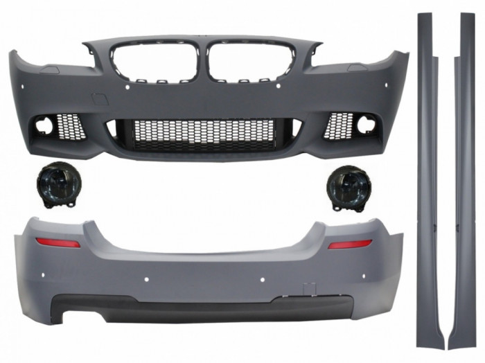 Pachet Exterior BMW F10 Seria 5 (2011-2014) M-Technik Design Cu Proiectoare de ceata fumurii Performance AutoTuning