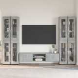Cumpara ieftin Set comoda TV FLORIN 3 buc. 150 x 39 x 30 cm Gri Beton